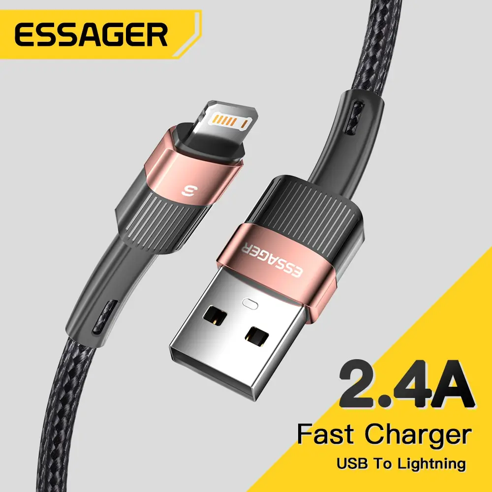 Essager Cabo USB para iPhone 2.4A Fast Charge