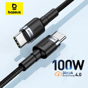 Cabo USB-C Baseus 100W PD 5A Fast Charge