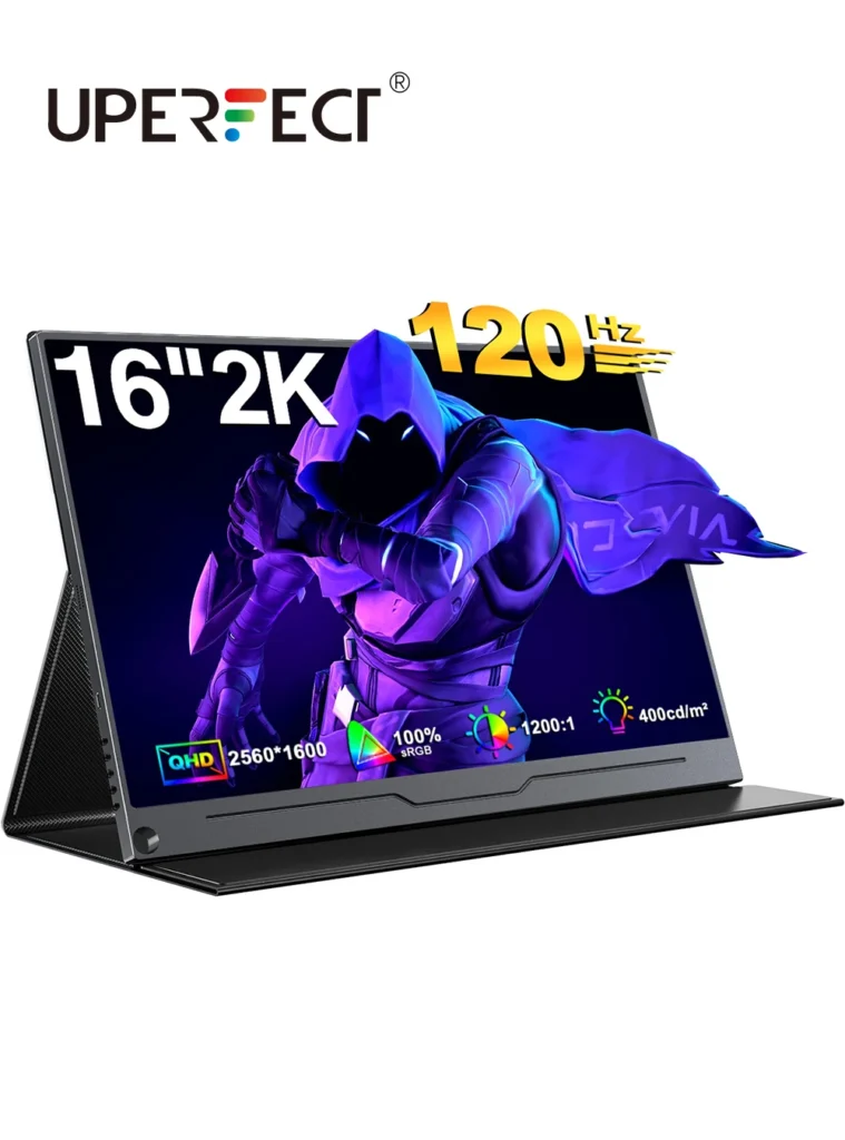 UPERFECT 2K 16 ''120Hz Monitor de jogos portátil 2560x1600 QHD Viagem Laptop Display USB C HD IPS Computador Secondo tela externa