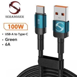 Cabo USB-C PD 100W Carregamento Rápido