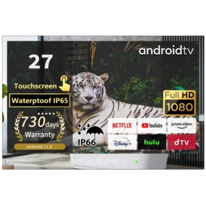 Smart TV Espelho 27" Touch Android 11 à Prova d’Água Full HD
