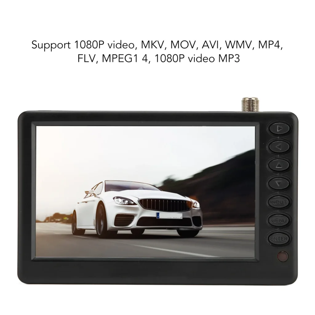 Mini TV portátil 5" digital recarregável com alta sensibilidade ISDB-T