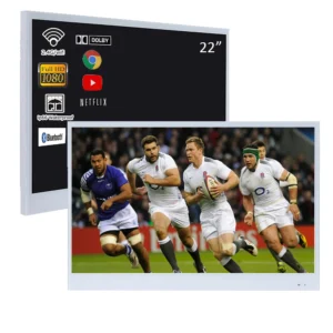 Smart TV Banheiro 22" IP66 Android Wi-Fi Branca