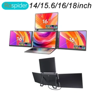 Tela tripla portátil lcd retroiluminado monitor fhd tela secundária conectada ao notebook com 1 cabo extensor de sub tela