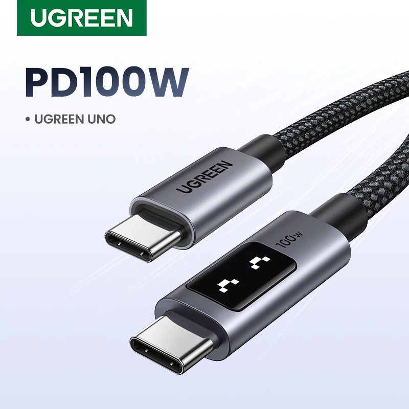 Cabo USB-C Ugreen Uno PD 100W Fast Charge