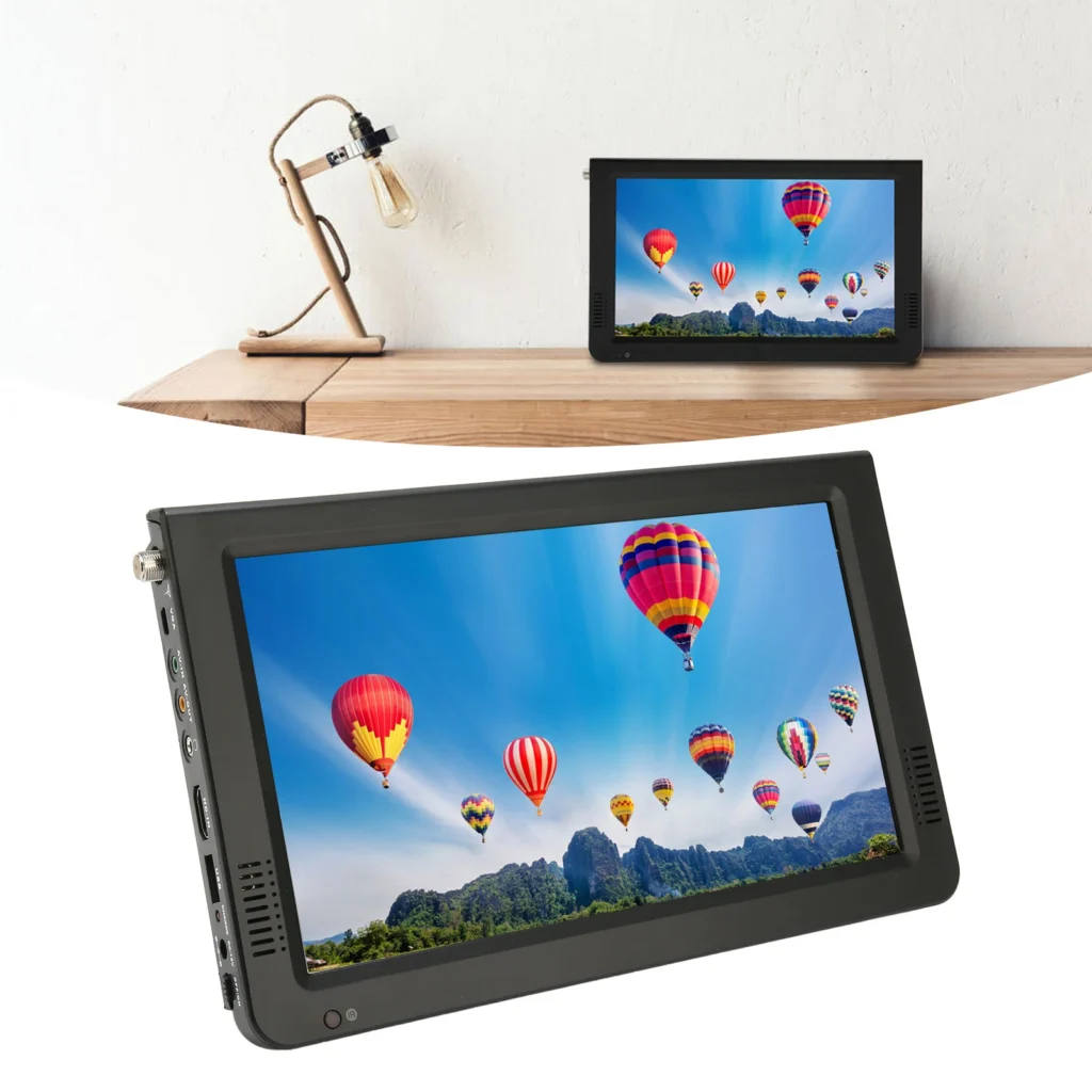 TV Portátil 10" Digital Recarregável ATSC para Carro e Outdoor
