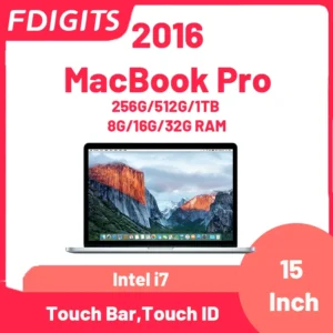 2016 MacBook Pro Pro450 Intel i7 15 Polegadas Touch ID, Touch Bar, teclado de controle 256G/512G/1TB 8G/16G/32G RAM notebooks Laptop.