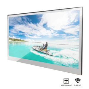 TV espelho inteligente 22" à prova d’água com Wi-Fi, Bluetooth e apps integrados