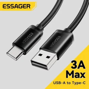 Essager Cabo USB-C 3A Carregamento Rápido
