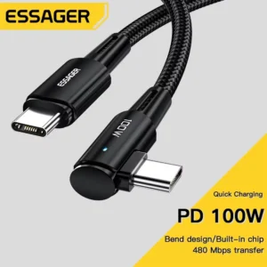 Cabo USB-C Essager 100W 90° Fast Charge