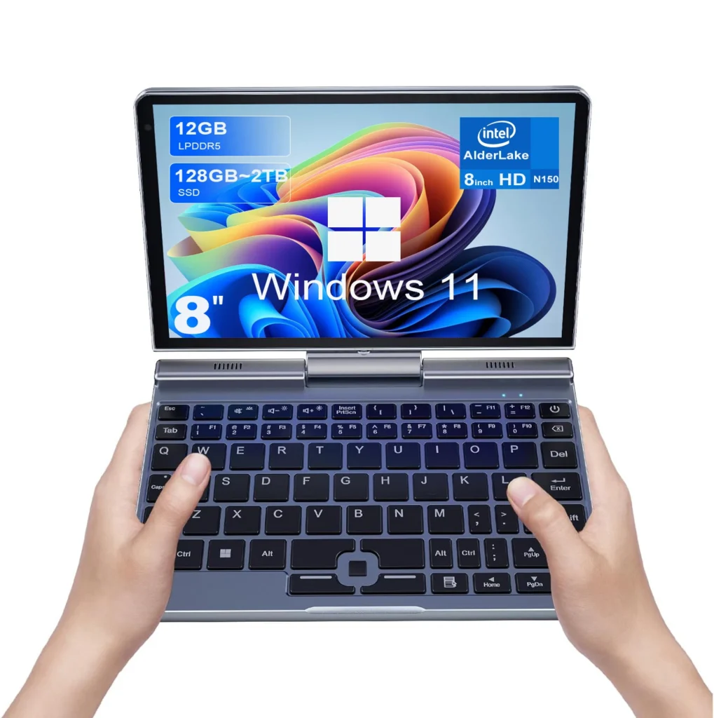 8 Polegada mini portátil n150 notebook ips tela de toque portátil netbook windows 11 mini pc micro computador bluetooth 5.2 12gb lpdrr5