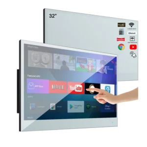 Smart TV Espelho 32" FHD Android à Prova d’Água Touch Bluetooth