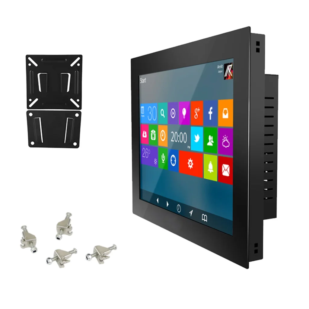 Monitor de toque de computador industrial de 21,5 polegadas com tela LCD de toque resistiva com interface VGA DVI USB HDMI 1920*1080