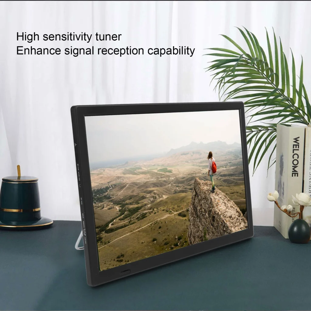 TV digital portátil 15,5" recarregável com alta sensibilidade ATSC