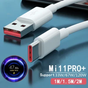 Cabo USB-C 120W 6A para Xiaomi/Redmi/Black Shark