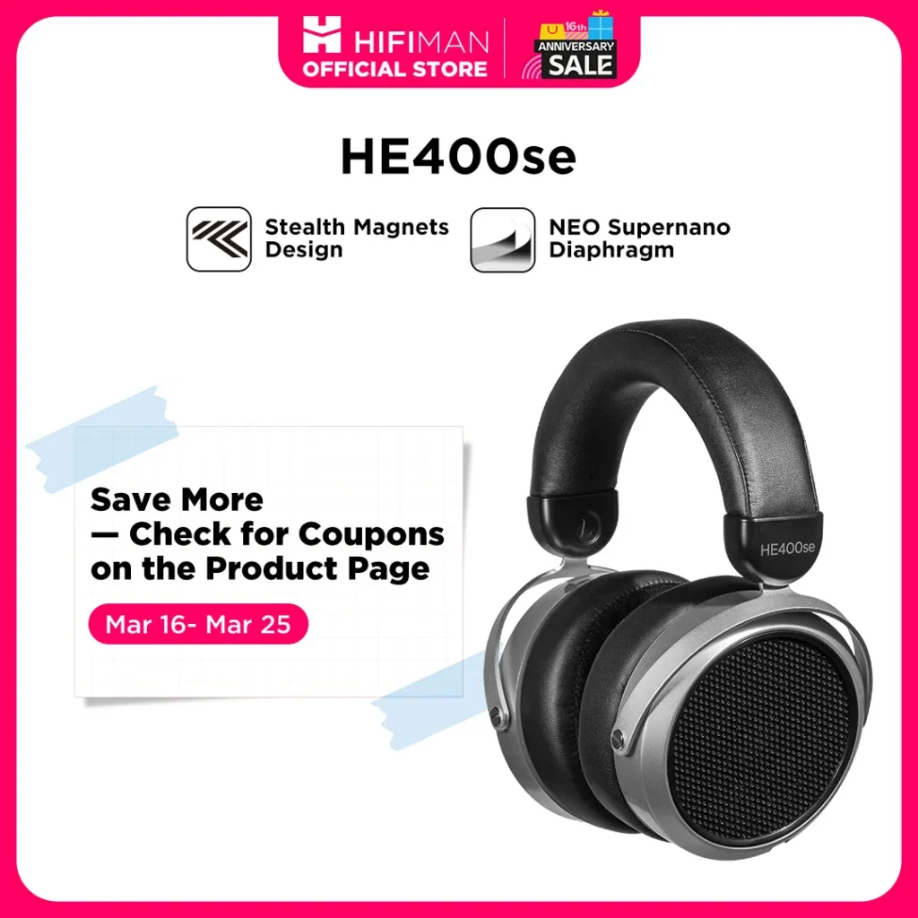 Fone Hifiman HE400se Planar Magnético Aberto Alta Fidelidade