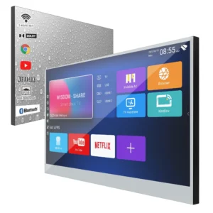 Smart TV Espelho 32" Luxo Android à Prova d’Água para Banheiro
