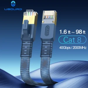 Cabo de rede Cat8 RJ45 40Gbps 2000MHz plano/nylon