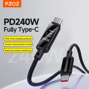 Cabo USB-C PZOZ Fast Charge para iPhone/Android/MacBook