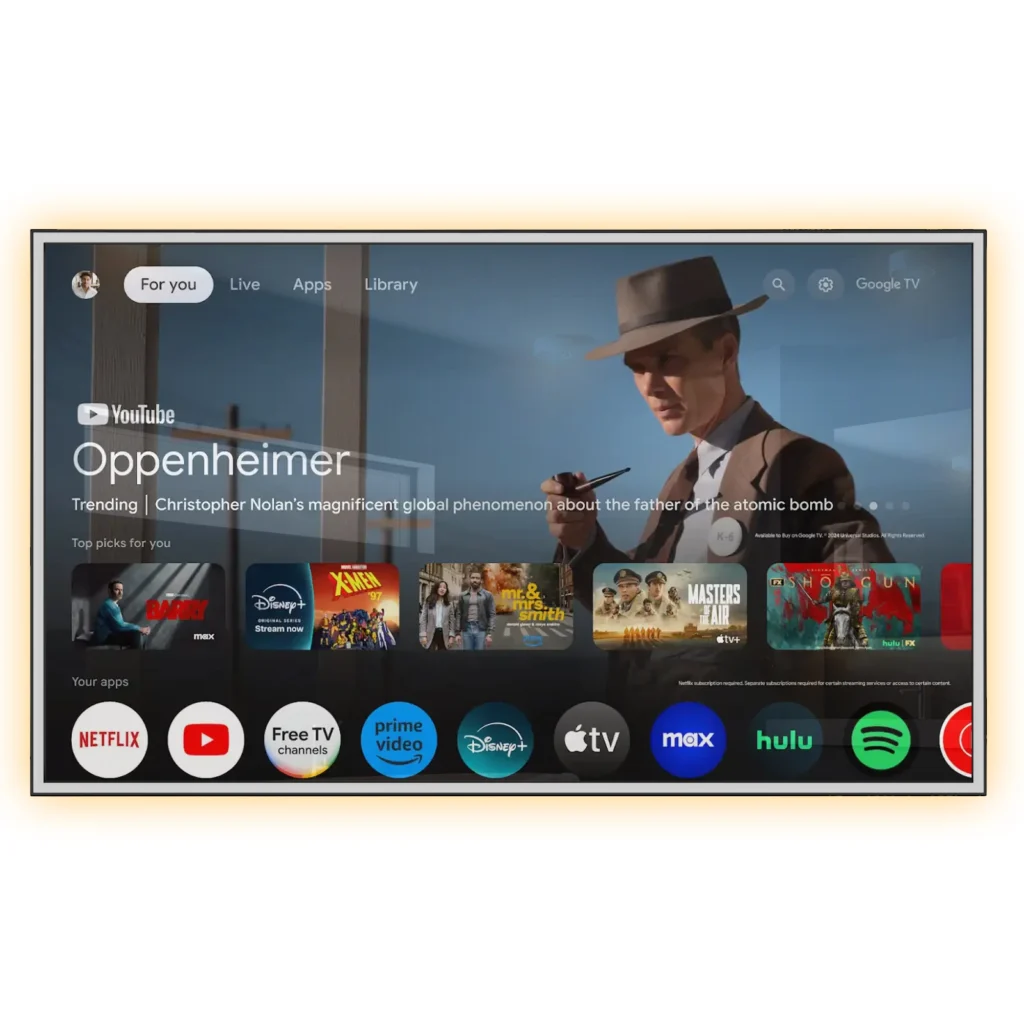 TV espelho inteligente 43" 4K com LED, Netflix e YouTube (2025)